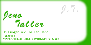 jeno taller business card