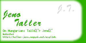 jeno taller business card